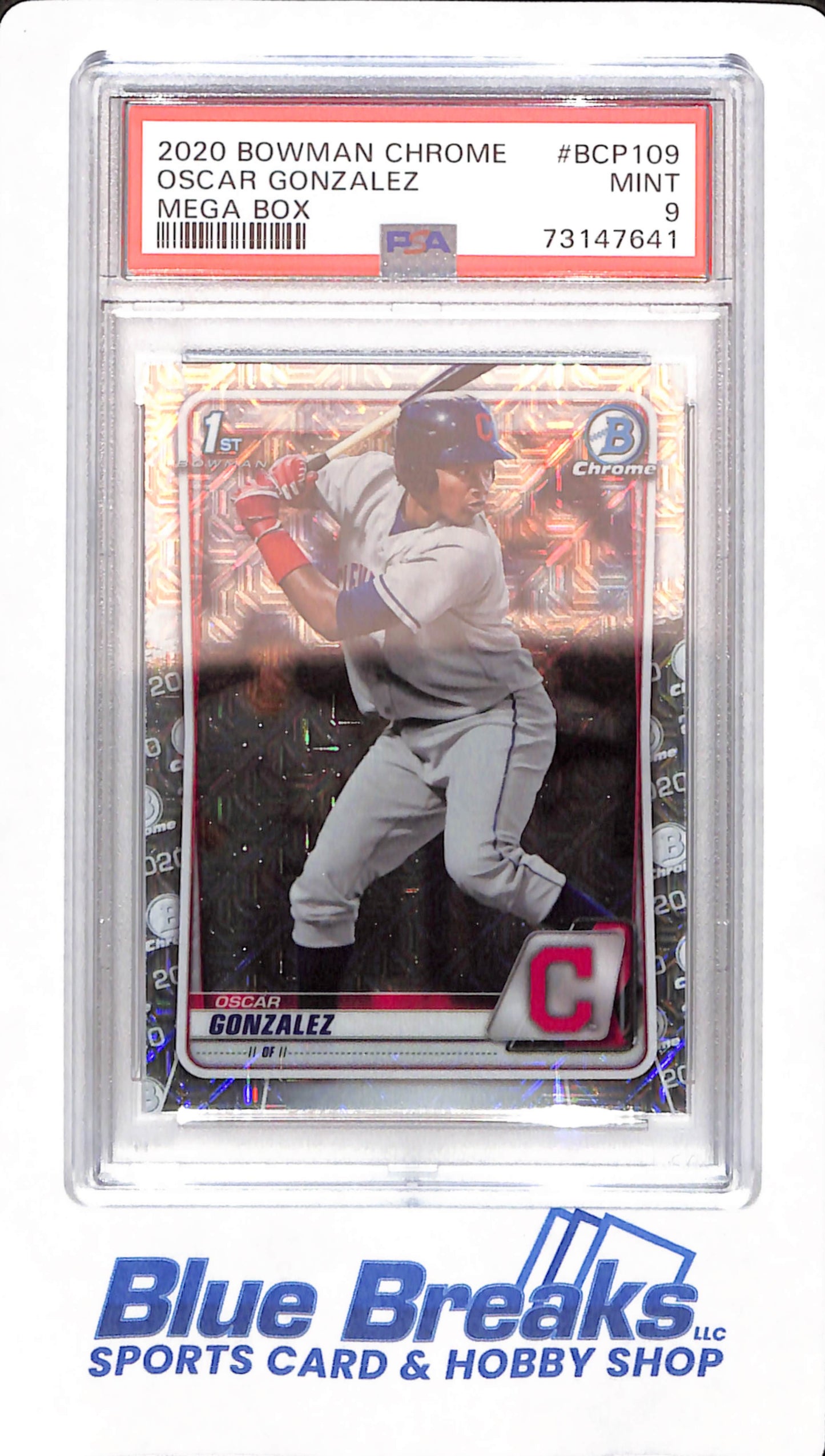 2020 Bowman Chrome - Oscar Gonzalez - # BCP109 - Baseball - Mega Box - PSA 9 - Cleveland Guardians