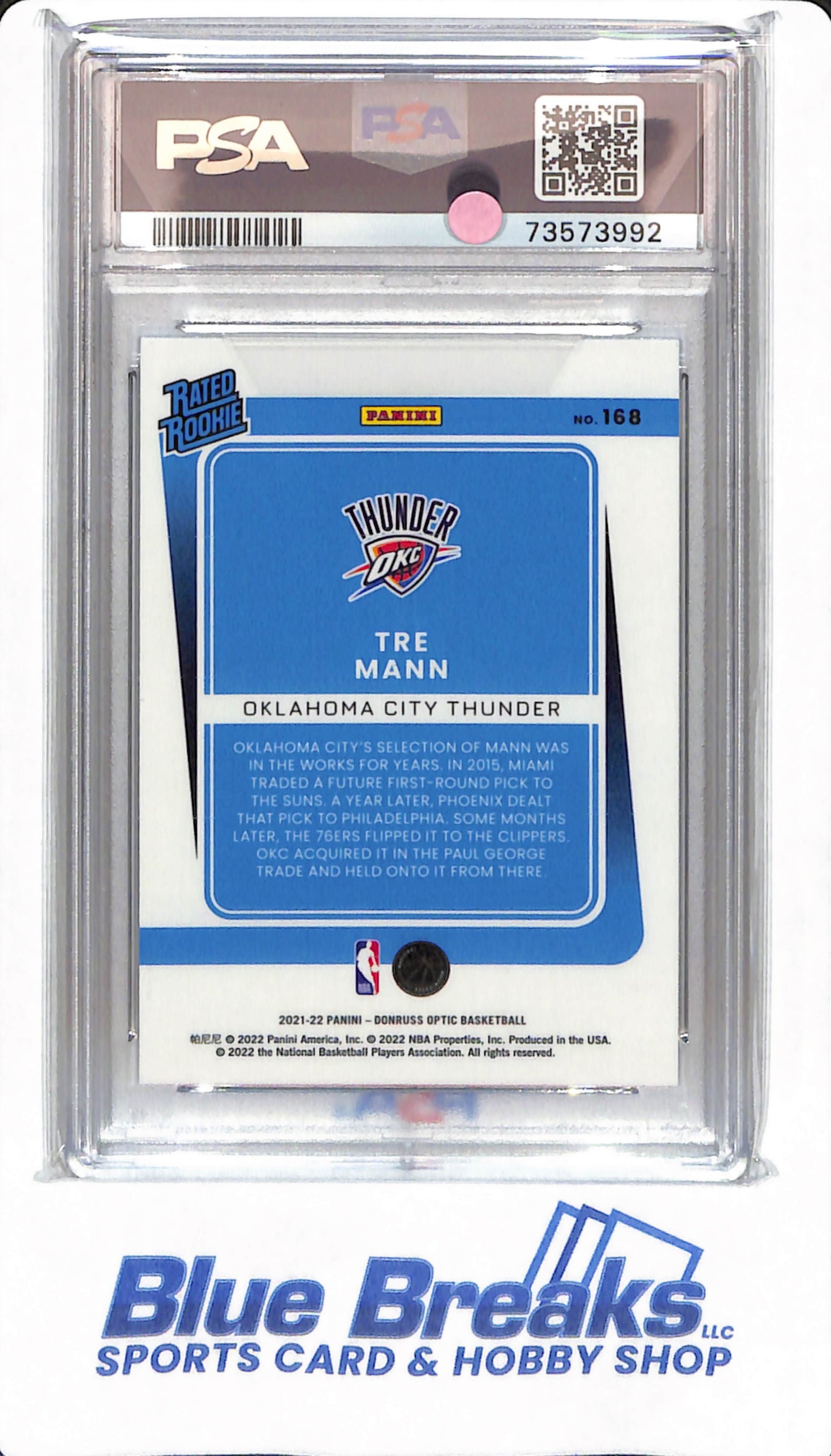 2021 Donruss Optic - Tre Mann - #168 - PSA 9 - Oklahoma Thunder - Basketball