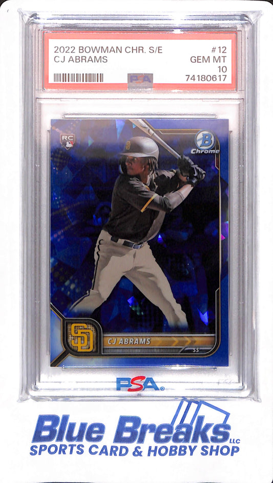 2022 Bowman Chrome - CJ Abrams - # 12 - PSA 10 - San Diego Chargers - Baseball - Sapphire