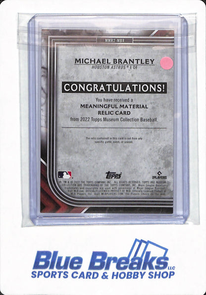 2022 Topps Museum Collection - Michael Brantley - #MMR2-MBR - Houston Astros - Baseball - Relic - 06/50