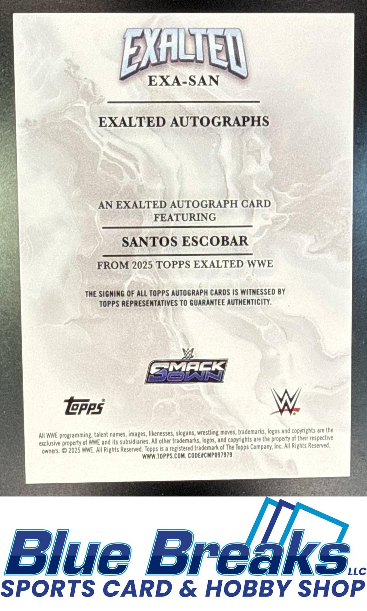 2025 Topps Exalted WWE Auto Aqua Santos Escobar 054/99 #EXA-SAN