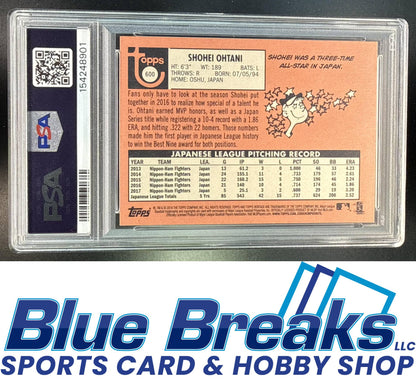2018 Topps Heritage Shohei Ohtani [RC] #600 RC PSA 9 Los Angeles Angels