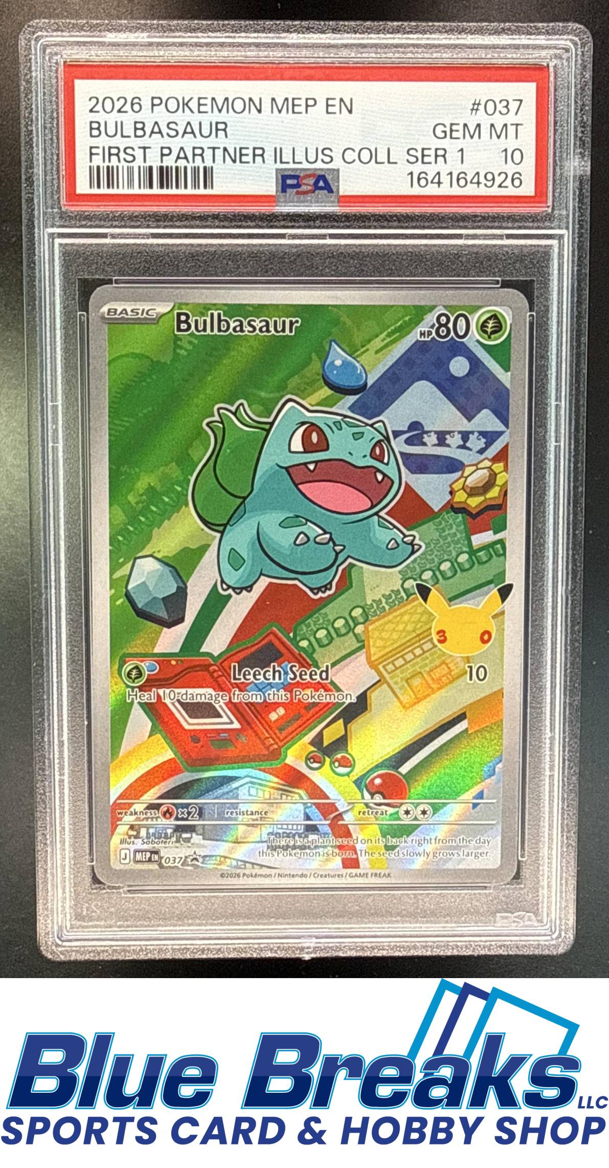 2026 Pokemon MEP Black Star Promos Bulbasaur #037a First Partner Illustration Collection Series 1 PSA 10