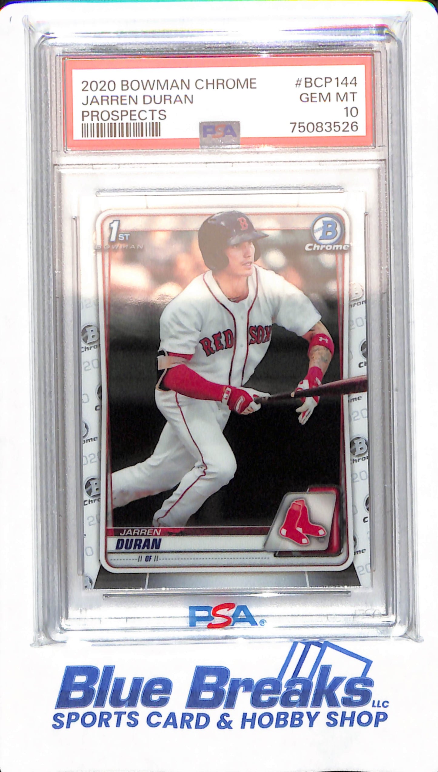 2020 Bowman Chrome - Jarren Duran - # BCP144 - Boston Red Sox - Baseball - PSA 10 - Prospects