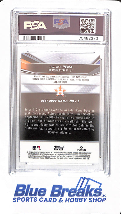 2022 Bowman's Best - Jeremy Pena - # 26 - Baseball - PSA 10 - Houston Astros