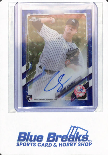 2021 Topps Chrome - Clarke Schmidt - # RA-CS - New York Yankees - Baseball - Autographed - Blue - 123/150