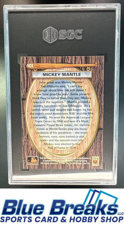 1994 Ted Williams Card Company Mickey Mantle #5C4 500 Club SGC 8 New York Yankees