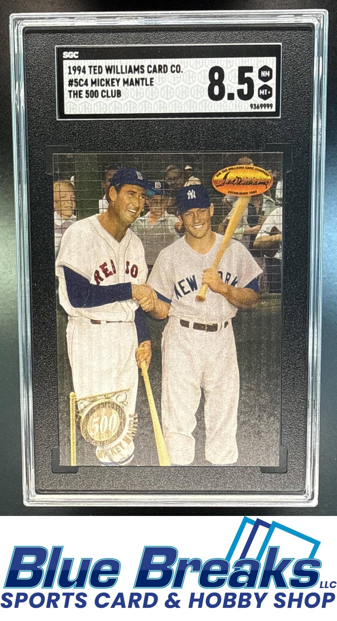 1994 Ted Williams Card Company Mickey Mantle #5C4 500 Club SGC 8 New York Yankees