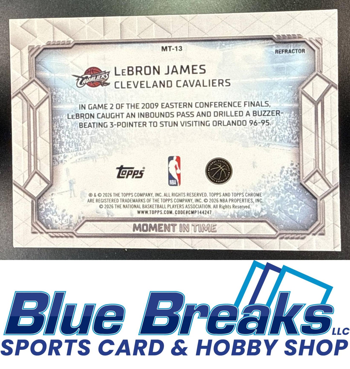 2025 Topps Chrome Update LeBron James #MT-13 Moment In Time Refractor Cleveland Cavaliers