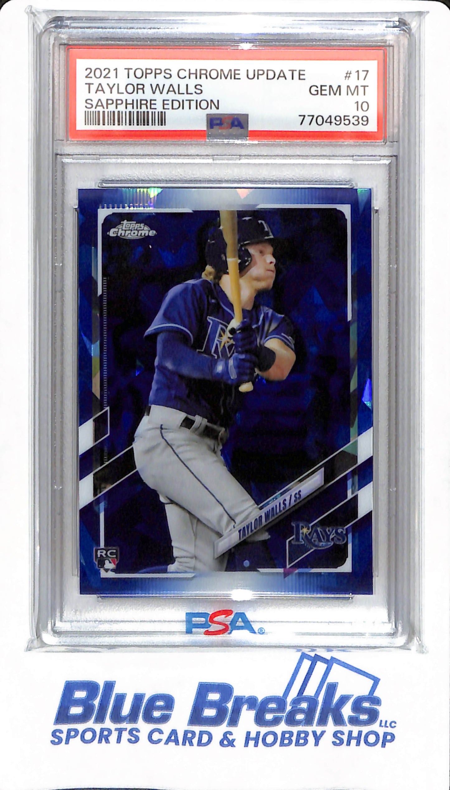 2021 Topps Chrome Update - Taylor Walls - # 17 - PSA 10 - Baseball - Tampa Bay Rays - Sapphire