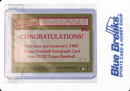 2020 Topps - Adam Ottavino - # 85BA-AO - New York Yankees - Baseball - 35th Anniversary - Autographed - Red - 08/25