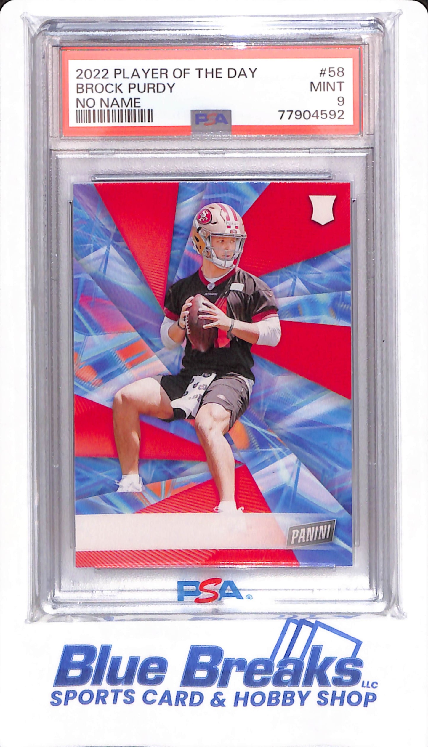 2022 Panini Player of the Day - Brock Purdy - # 58 - PSA 9 - San Francisco 49ers - Football - No Name