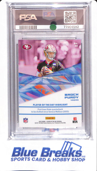 2022 Panini Player of the Day - Brock Purdy - # 58 - PSA 9 - San Francisco 49ers - Football - No Name