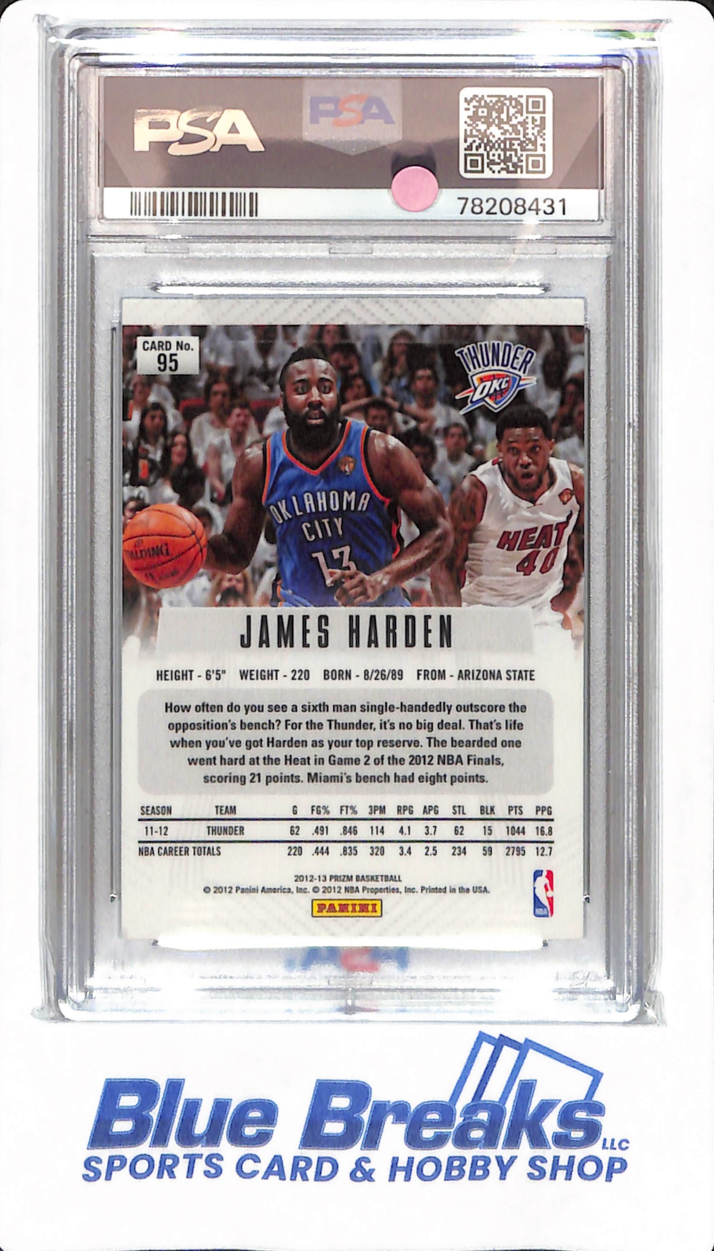 2012 Panini Prizm - James Harden - #95 - PSA 6 - Oklahoma City Thunder - Basketball