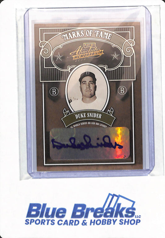 2004 Absolute - Duke Snider - # MOF-4 - Brooklyn Dodgers - Baseball - Autographed - Marks of Fame - 031/100