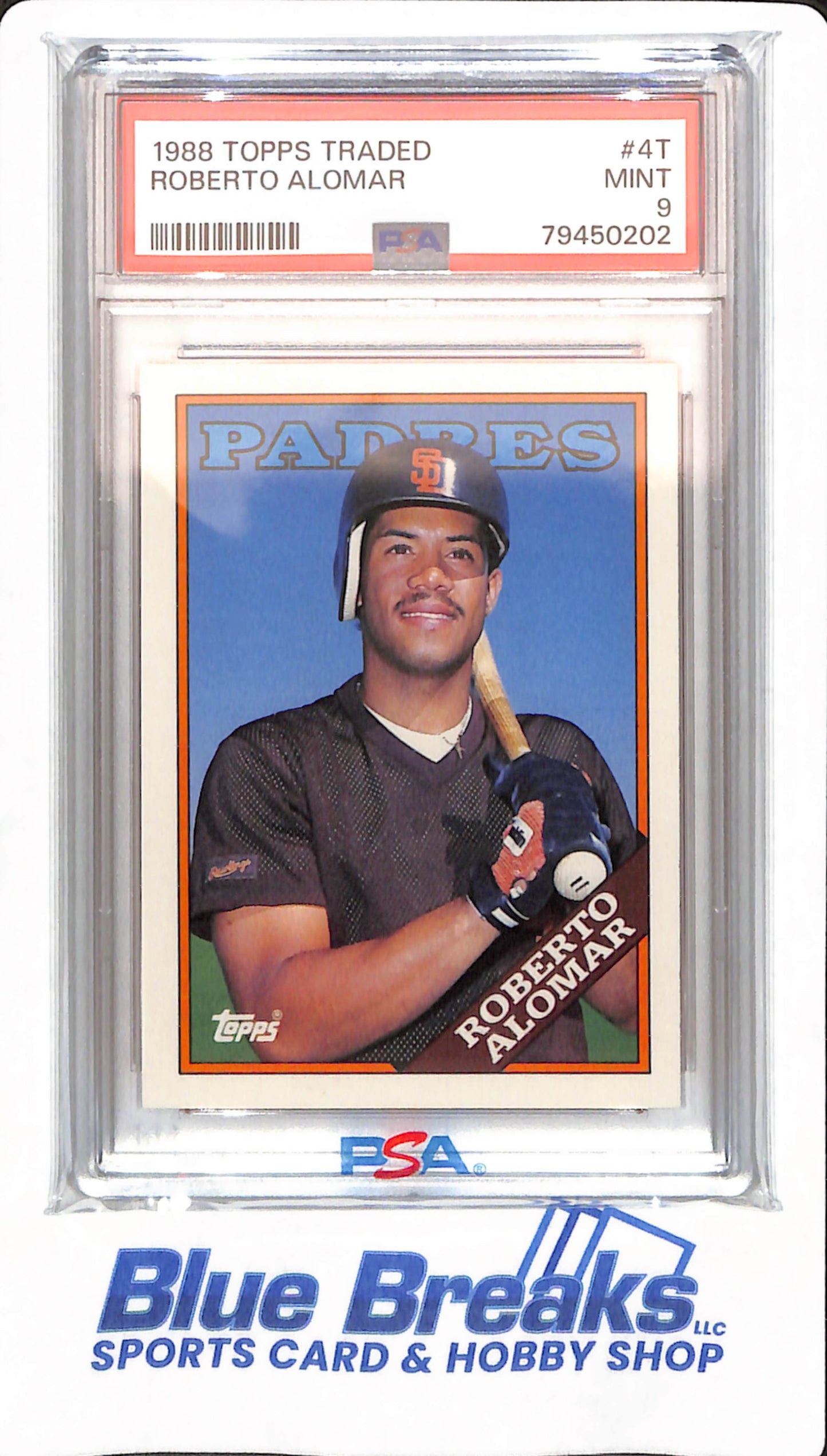 1988 Topps Traded - Roberto Alomar - # 4T - San Diego Padres - Baseball - PSA 9