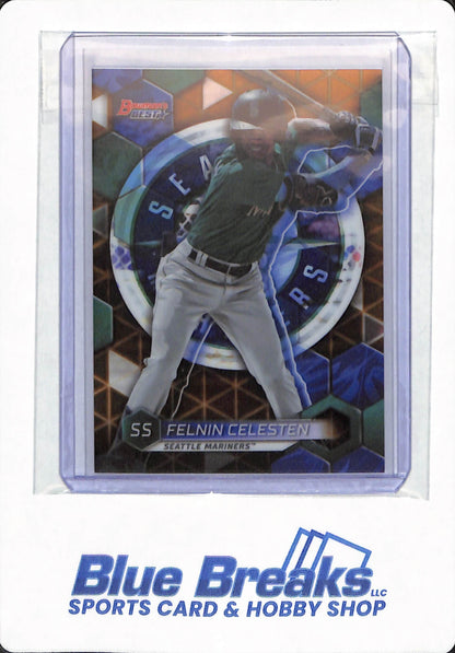 2023 Topps Bowman's Best - Felnin Celesten - #TP-24 - Seattle Mariners - Baseball - Gold - 19/50