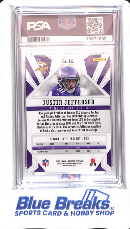 2020 Panini Phoenix - Justin Jefferson - # 111 - Minnesota Vikings - Football - PSA 10 - Fire Burst