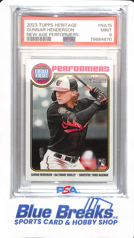 2023 Topps Heritage - Gunnar Henderson - # NA15 - Baltimore Orioles - Baseball - PSA 9 - New Age Performers