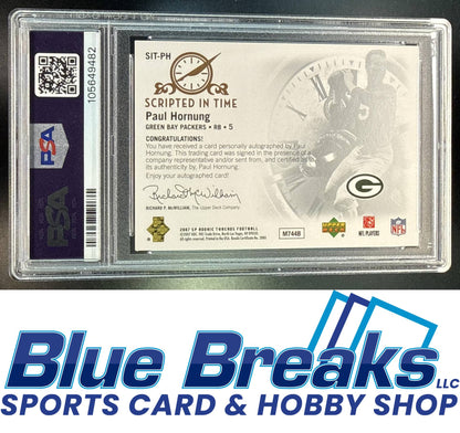 2007 SP Rookie Threads Paul Hornung #SIT-PH Scripted in Time Auto 006/100 PSA 9 Green Bay Packers