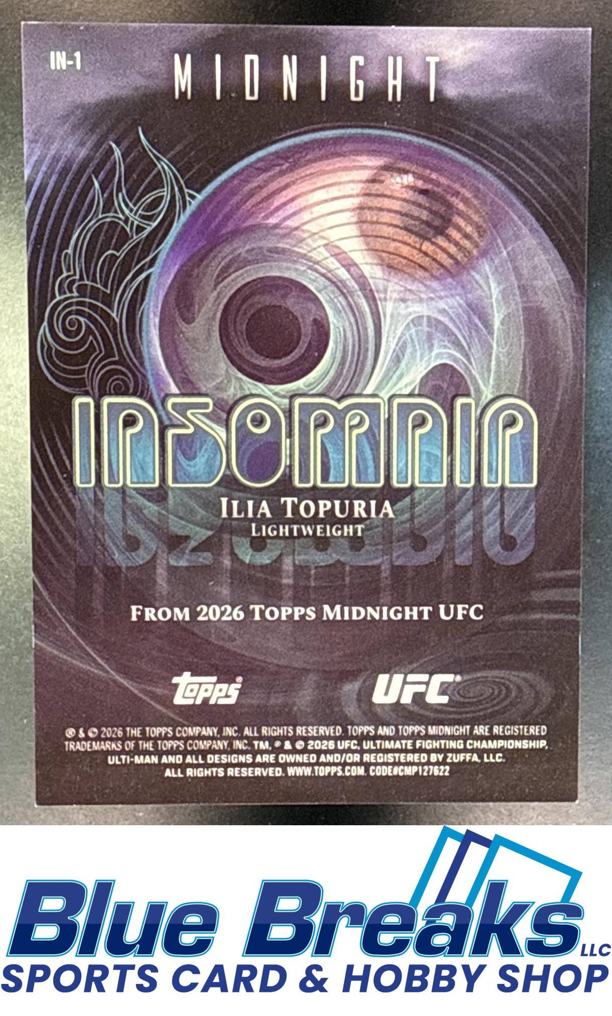 2026 Topps Midnight UFC Insomnia Moonrise Ilia Topuria 14/25 #IN-1