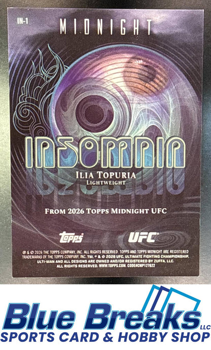 2026 Topps Midnight UFC Insomnia Moonrise Ilia Topuria 14/25 #IN-1