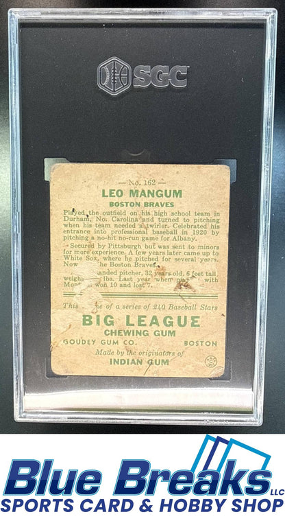 1933 Goudey R319 Leo Mangum [RC] #162 RC SGC 1