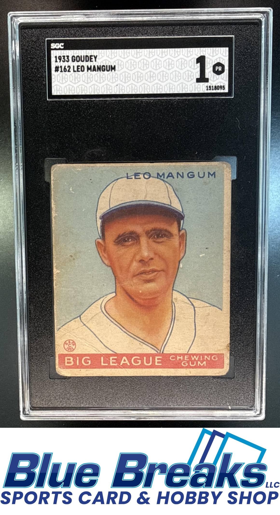 1933 Goudey R319 Leo Mangum [RC] #162 RC SGC 1