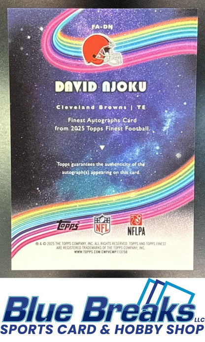 2025 Topps Finest David Njoku #FA-DN Auto Black Refractor 04/10 Cleveland Browns