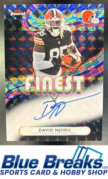 2025 Topps Finest David Njoku #FA-DN Auto Black Refractor 04/10 Cleveland Browns