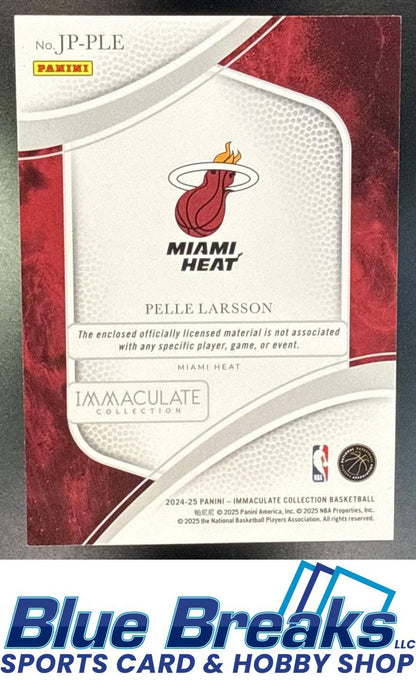 2024 Panini Immaculate Collection Pelle Larsson #16 Jumbo Patches Jersey Number 19/50 Relic RC Miami Heat