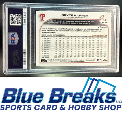 2022 Topps Chrome Logofractor Bryce Harper #18 PSA 10 Philadelphia Phillies