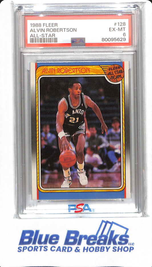 1988 Fleer - Alvin Robertson - #128 - PSA 6 - San Antonio Spurs - Basketball - All Star