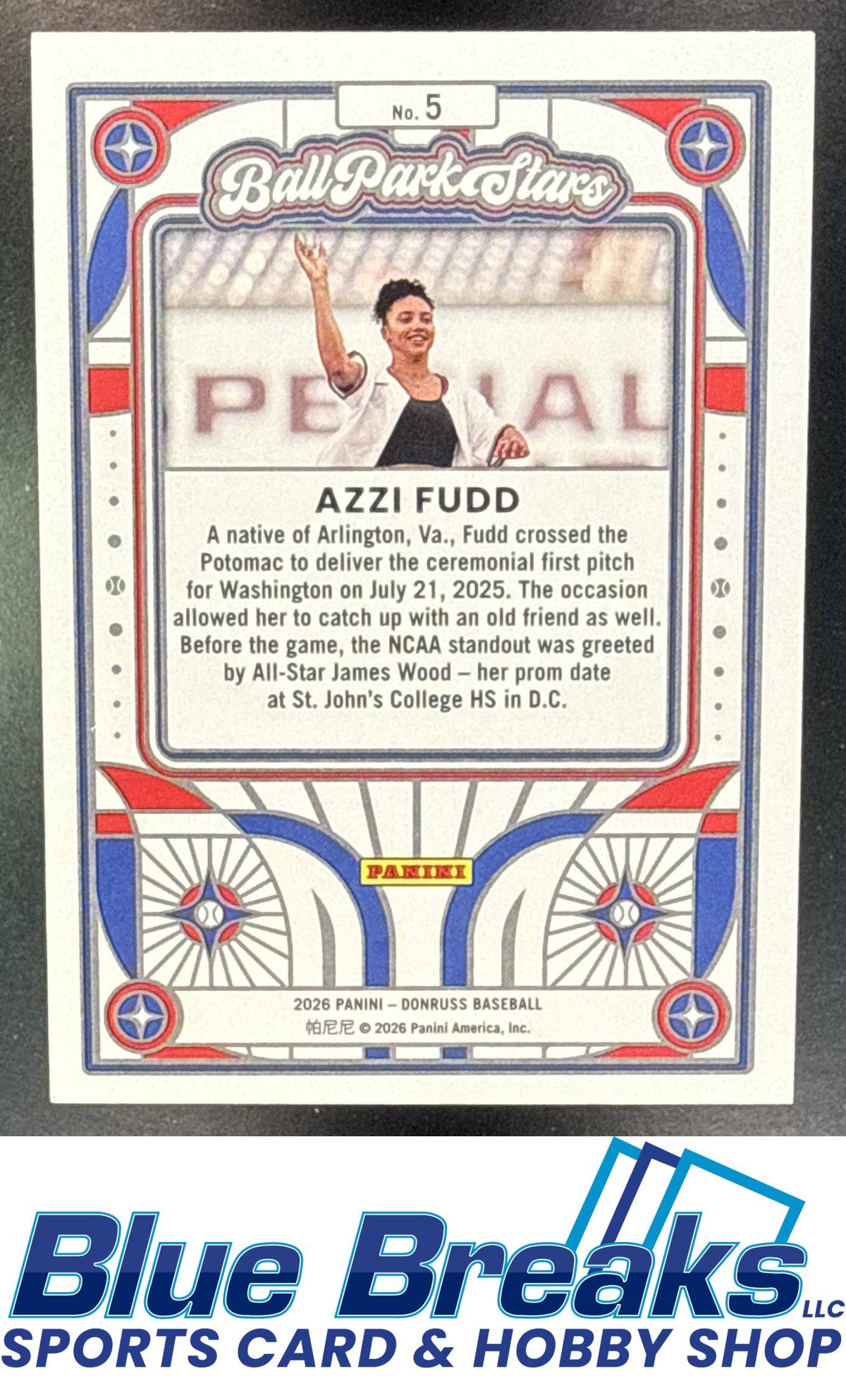 2026 Panini Donruss Ballpark Stars Azzi Fudd [RC] #5 Washington Nationals