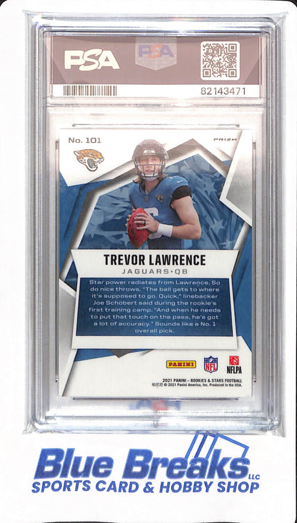 2021 Panini Rookies & Stars - Trevor Lawrence - # 101 - Football - Jacksonville Jaguars - PSA 8 - Pulsar Prizm