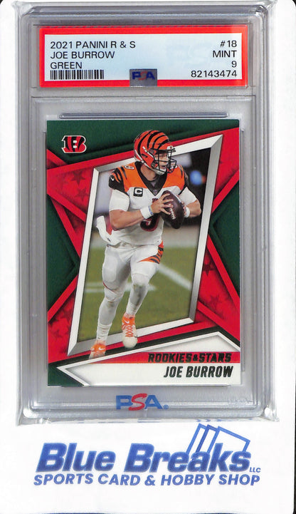 2021 Panini Rookies & Stars - Joe Burrow - #18 - PSA 9 - Football - Green