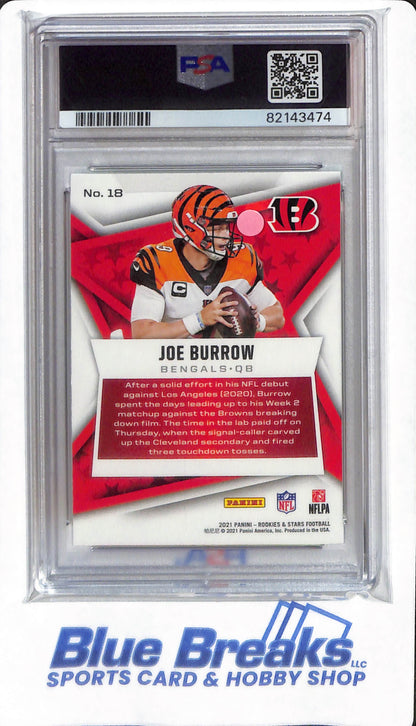 2021 Panini Rookies & Stars - Joe Burrow - #18 - PSA 9 - Football - Green