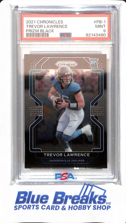 2021 Chronicles - Trevor Lawrence - # PB-1 - Football - Jacksonville Jaguars - PSA 9 - Prizm Black