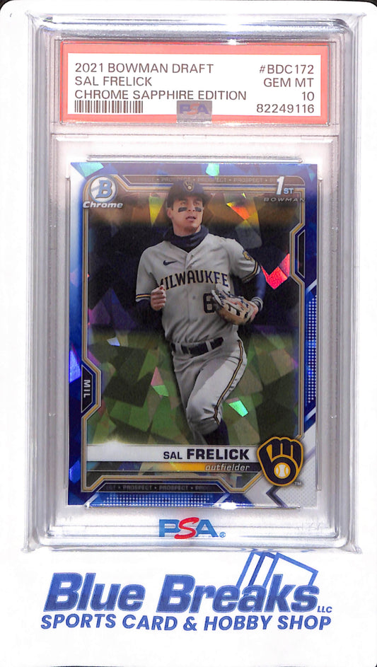 2021 Bowman Draft - Sal Frelick - # BDC172 - PSA 10 - Milwaukee Brewers - Baseball - Chrome Sapphire