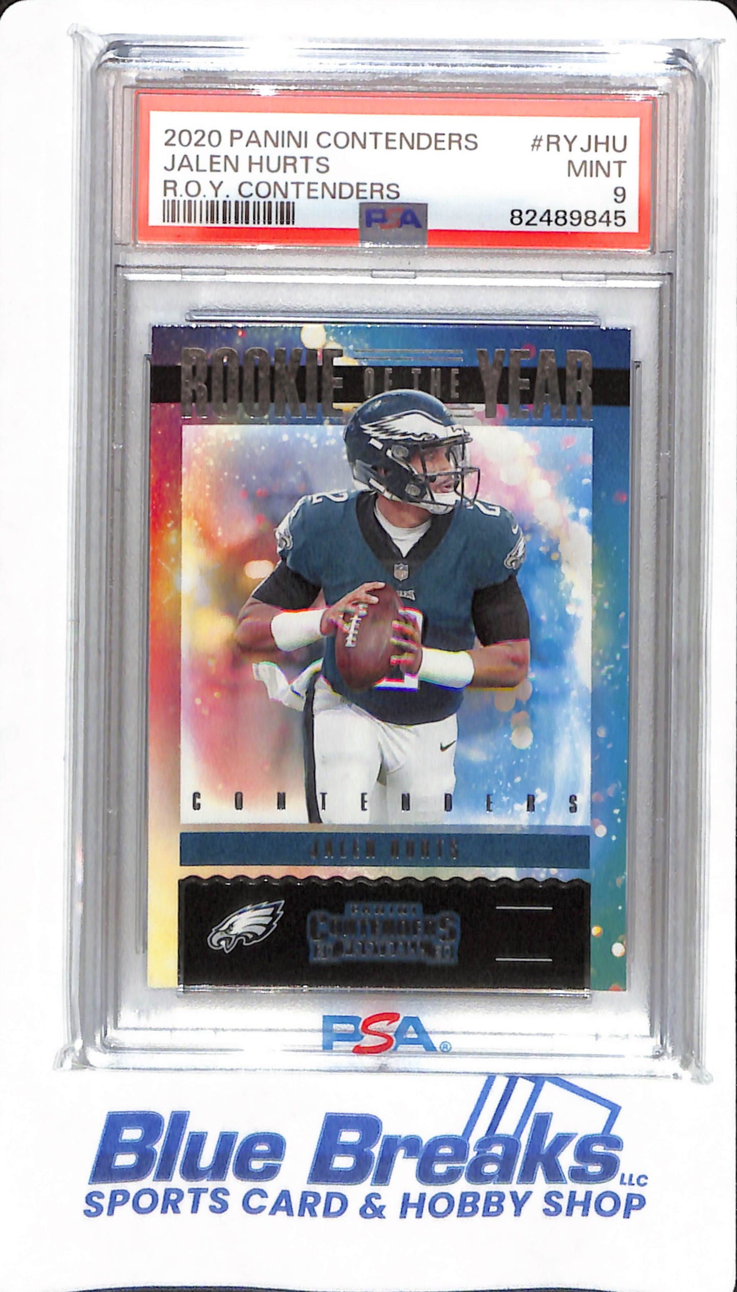 2020 Panini Contenders - Jalen Hurts - # RYJHU - PSA 9 - Football - Philadelphia Eagles - Rookie of the Year Contenders