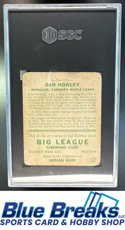 1933 Goudey R319 Dan Howley [RC] #175 RC SGC 1.5 Toronto Maple Leafs