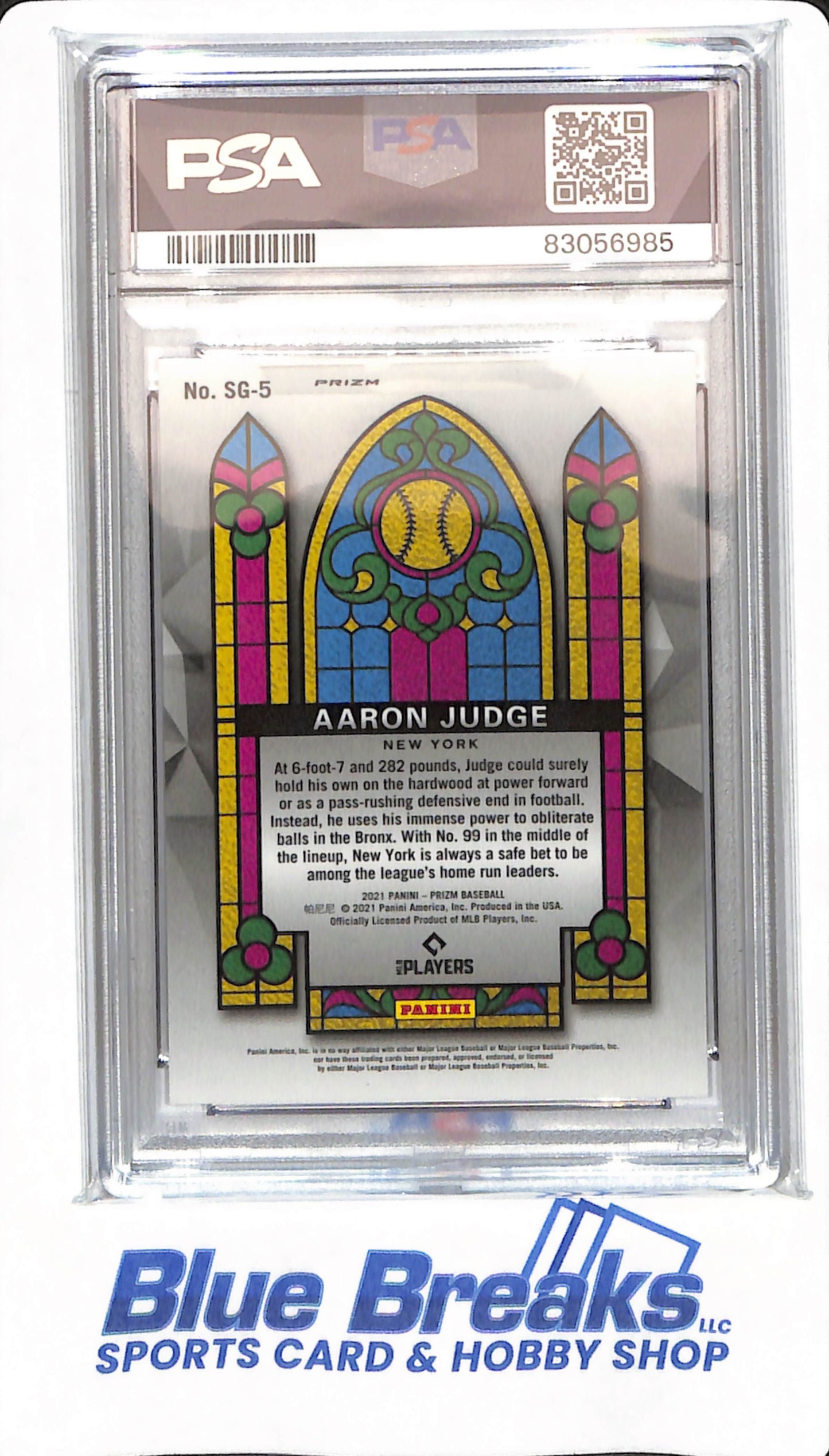 2021 Prizm - Aaron Judge - # SG-5 - New York Yankees - Baseball - PSA 9 - Stained Glass Purple Prizm