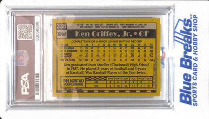 1990 Topps - Ken Griffey jr - # 336 - Seattle Mariners - Baseball - PSA 8