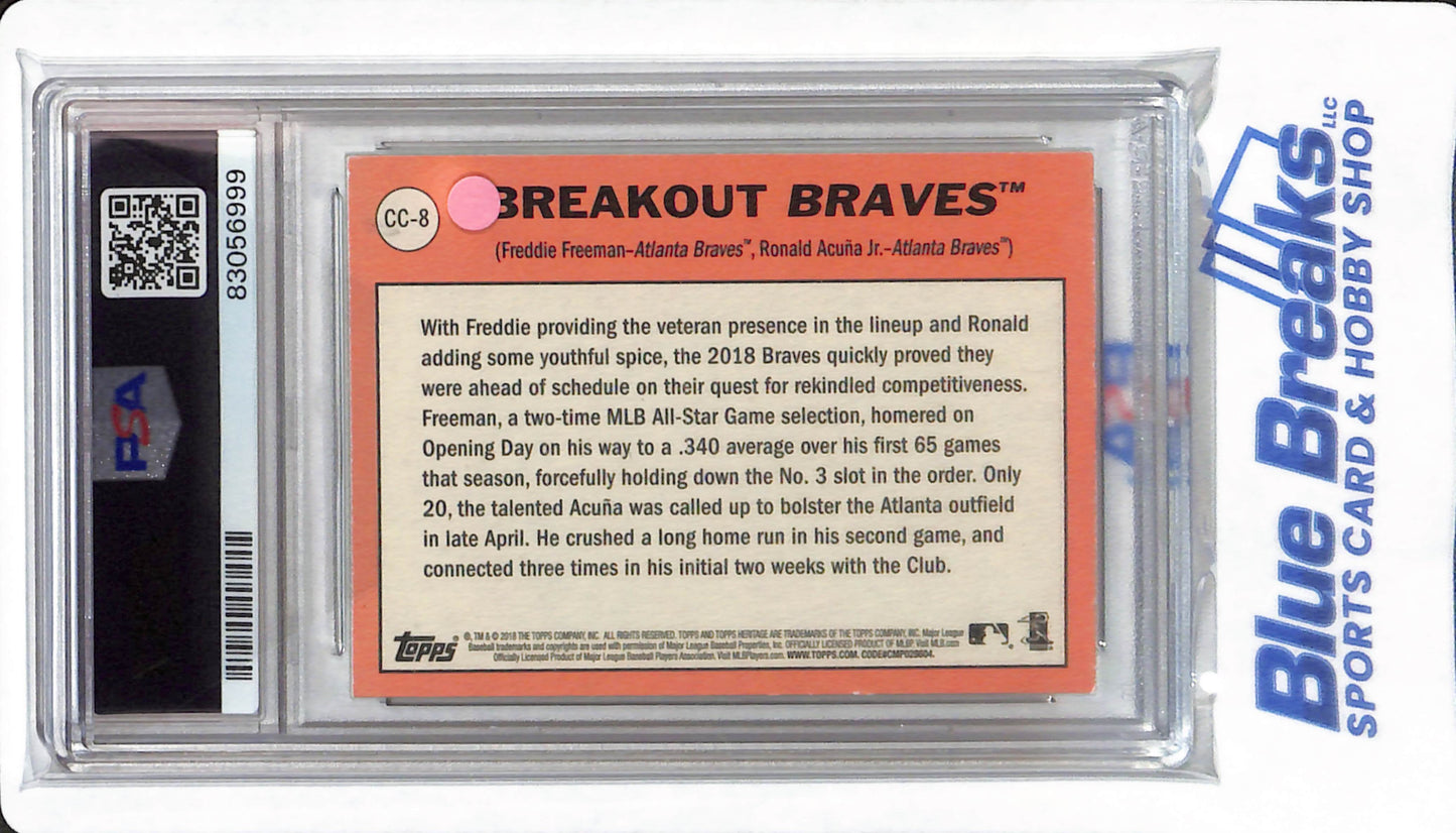 2018 Topps Heritage - Freddie Freeman / Ronald Acuna Jr - #CC-8 - PSA 9 - Atlanta Braves - Baseball - Combo