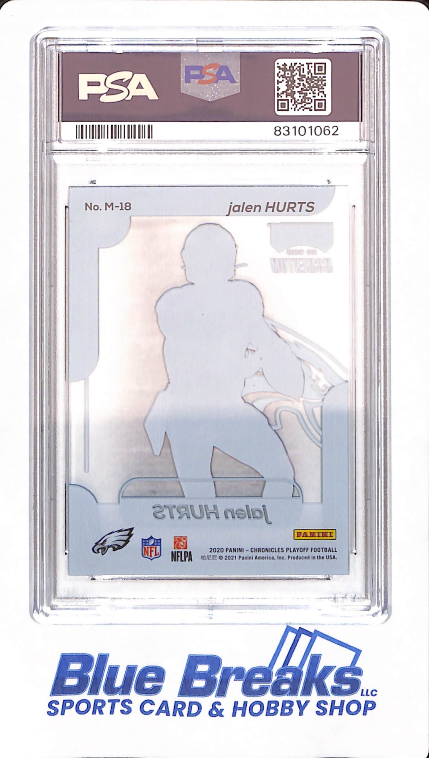 2020 Panini Chronicles - Jalen Hurts - # M18 - Football - PSA 9 - Playoff Momentum Rookies - Philadelphia Eagles