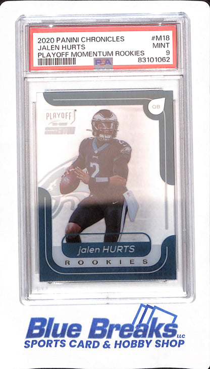 2020 Panini Chronicles - Jalen Hurts - # M18 - Football - PSA 9 - Playoff Momentum Rookies - Philadelphia Eagles