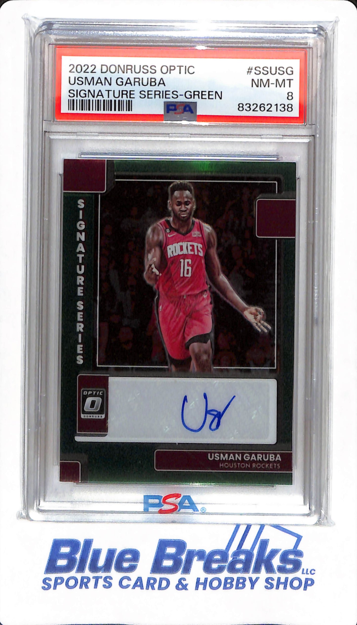 2022 Donruss Optic - Usman Aruba - #SSUSG - PSA 8 - Houston Rockets - Basketball - Signature Series Green