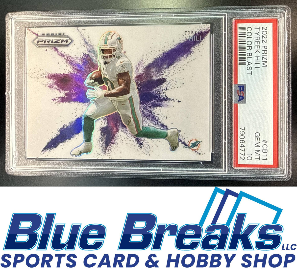 2022 Panini Prizm Color Blast Tyreek Hill [RC] #CB-11 PSA 10 Miami Dolphins