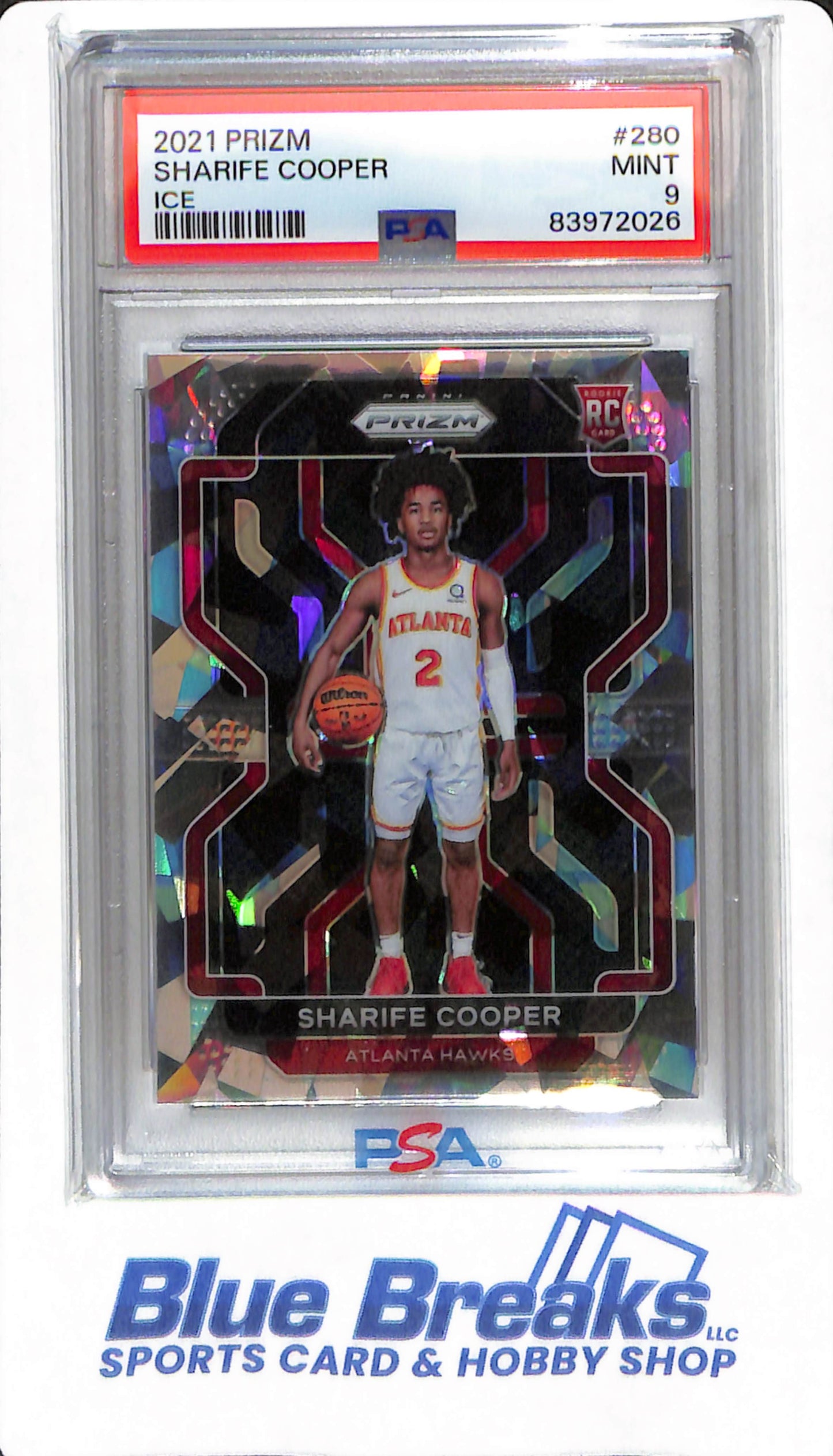 2021 Prizm - Sharife Cooper - #280 - PSA 9 - Atlanta Hawks - Basketball - Ice