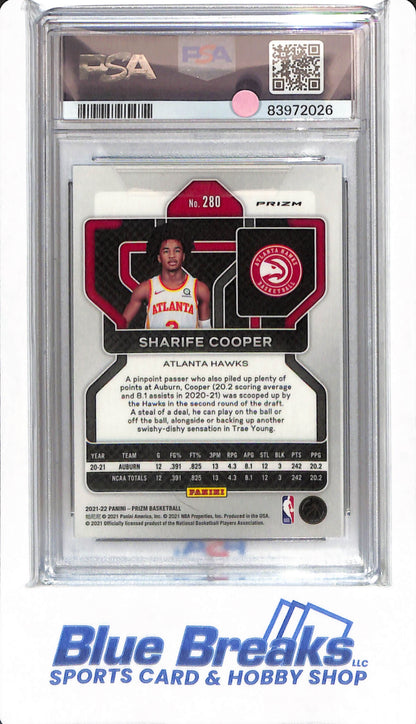 2021 Prizm - Sharife Cooper - #280 - PSA 9 - Atlanta Hawks - Basketball - Ice